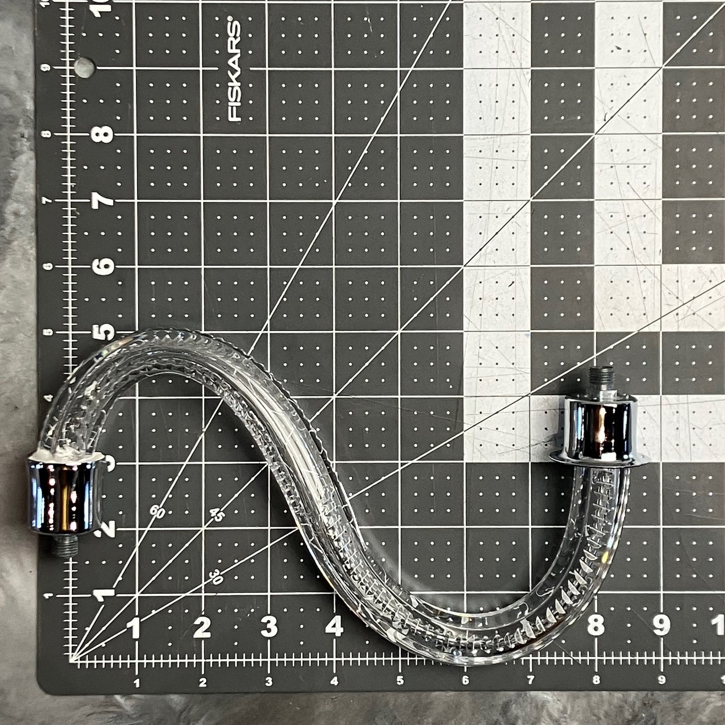 Czech Crystal Cut S Arm, Large Chrome Ferrules