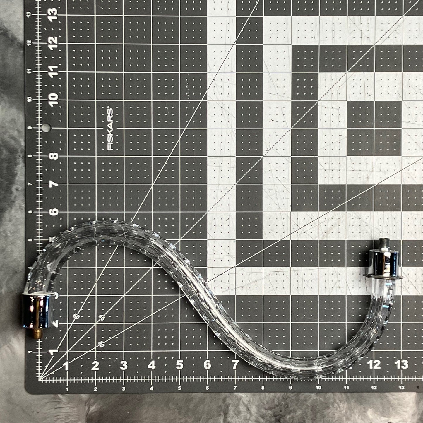 Czech Crystal Cut S Arm, Large Chrome Ferrules