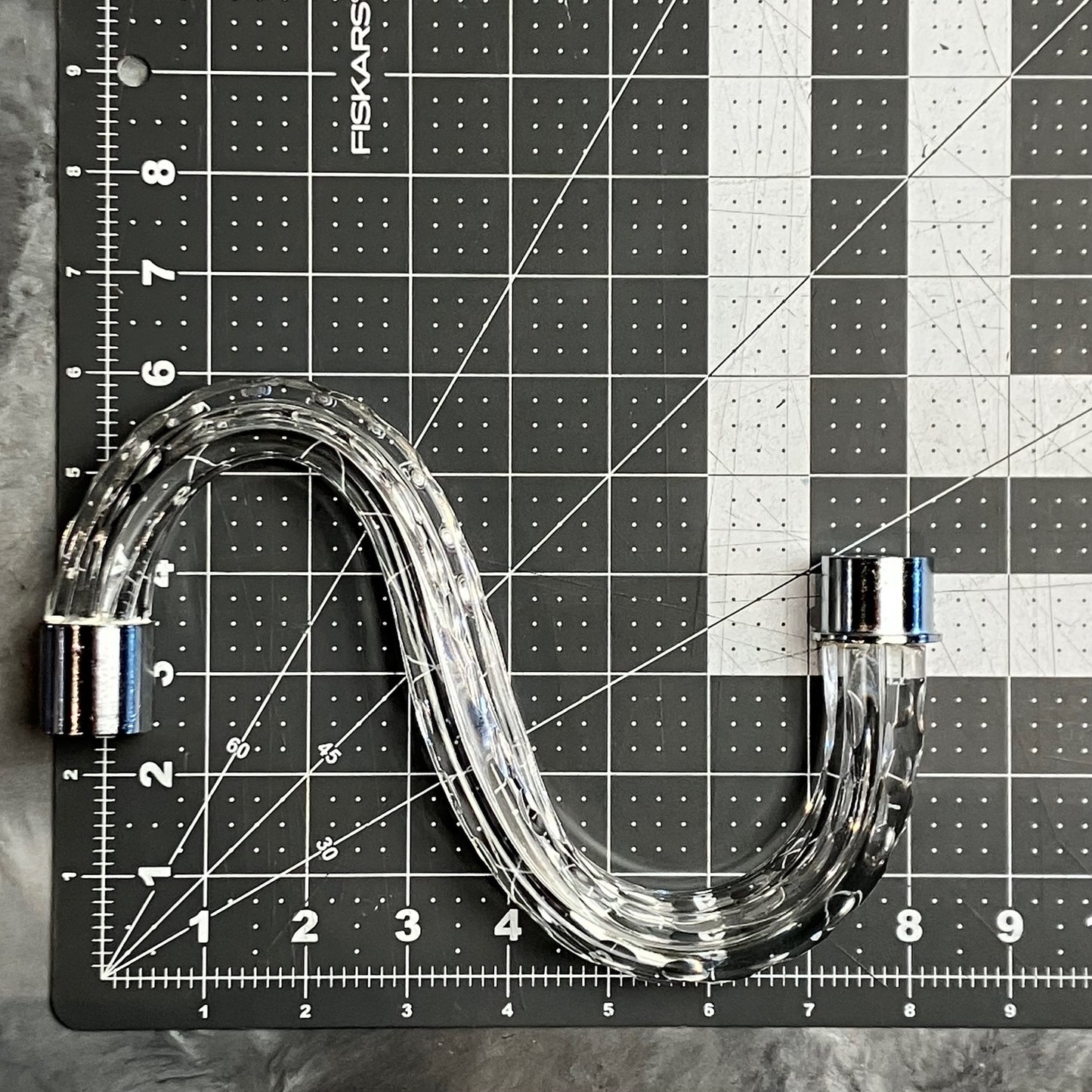 Czech Crystal Cut S Arm, Large Chrome Ferrules