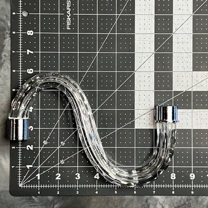Czech Crystal Cut S Arm, Large Chrome Ferrules