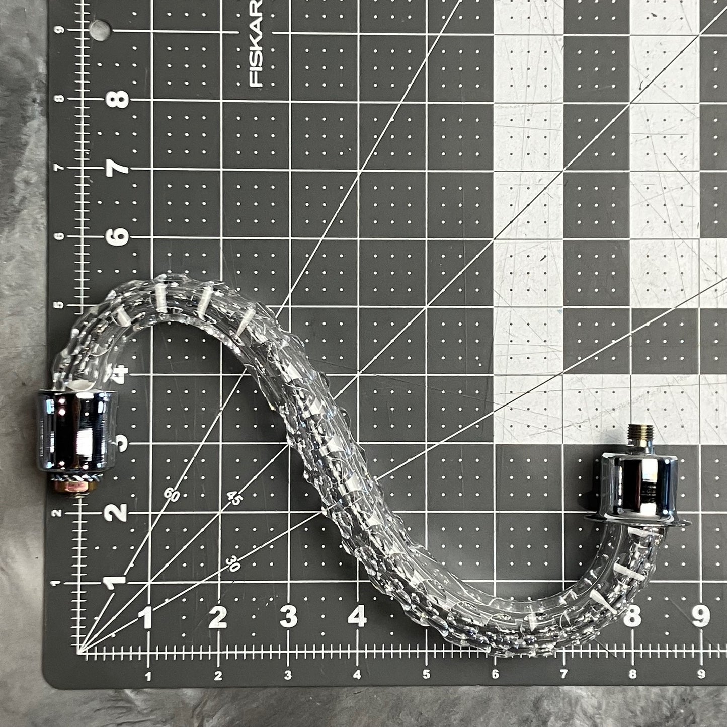 Czech Crystal Cut S Arm, Large Chrome Ferrules