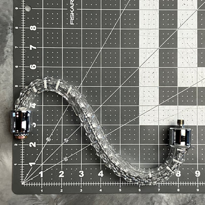 Czech Crystal Cut S Arm, Large Chrome Ferrules