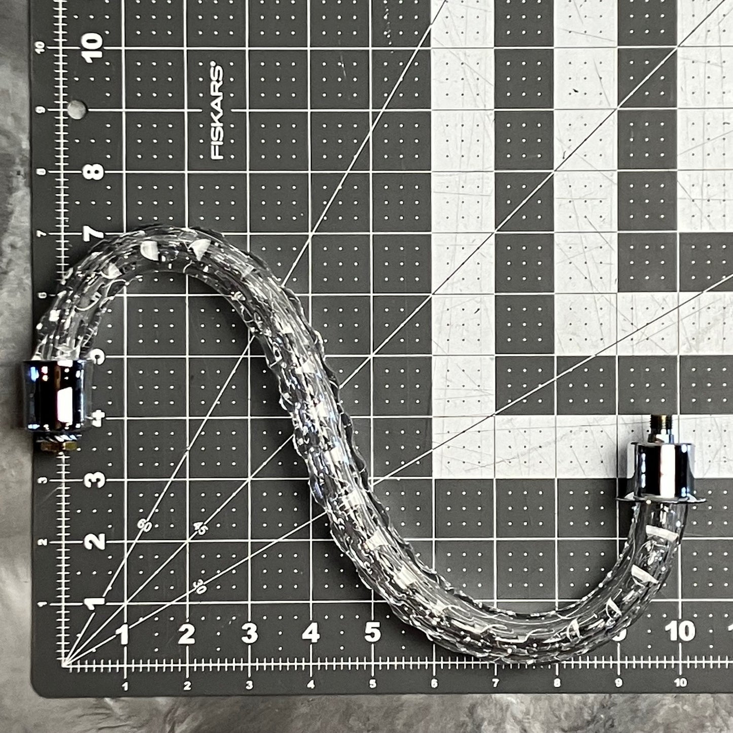 Czech Crystal Cut S Arm, Large Chrome Ferrules