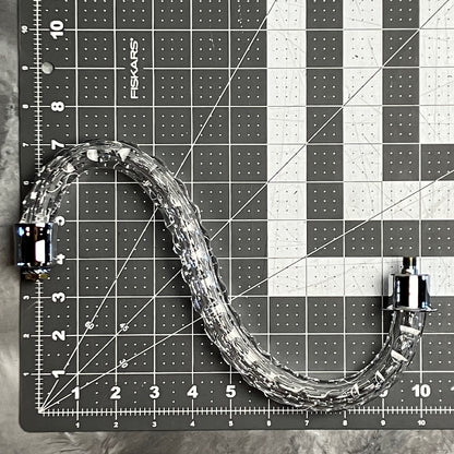 Czech Crystal Cut S Arm, Large Chrome Ferrules