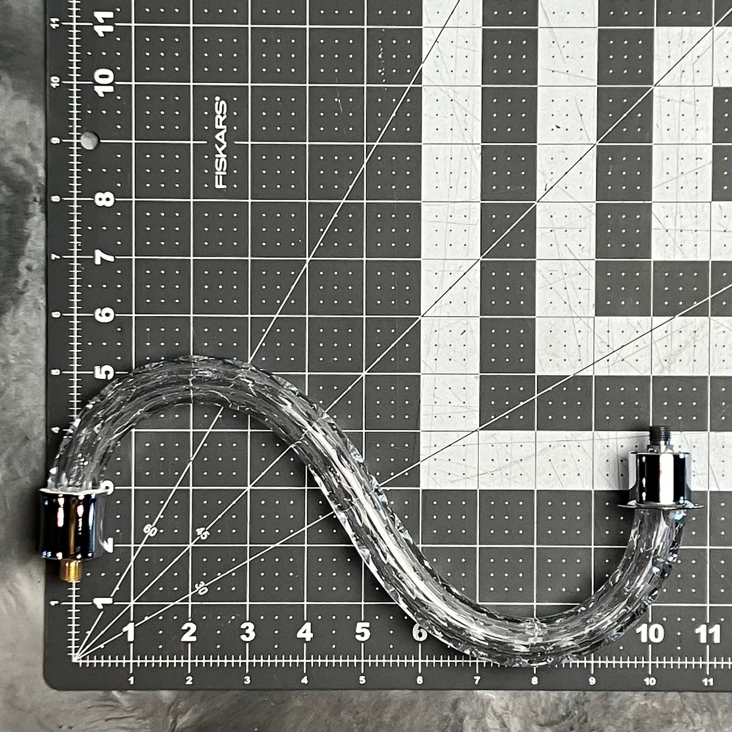 Czech Crystal Cut S Arm, Large Chrome Ferrules