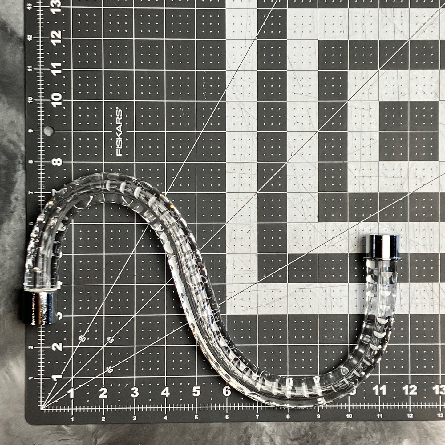 Czech Crystal Cut S Arm, Large Chrome Ferrules