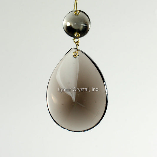 50mm Smoke Pointed Pear Prism w/ Top Bead