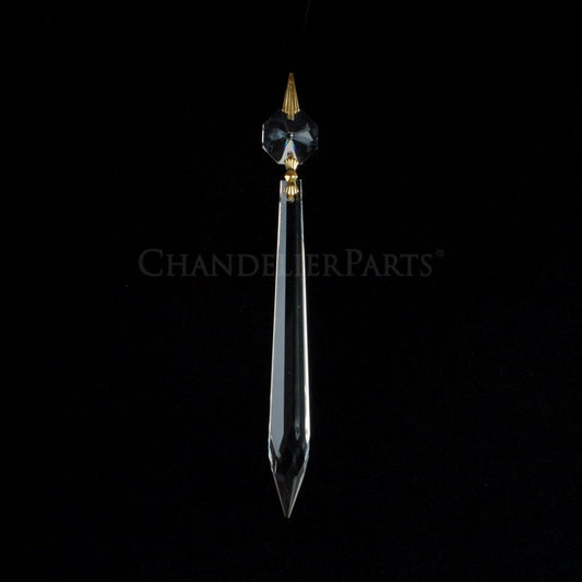 4" Crystal U-Drop Prism w/ Top Bead