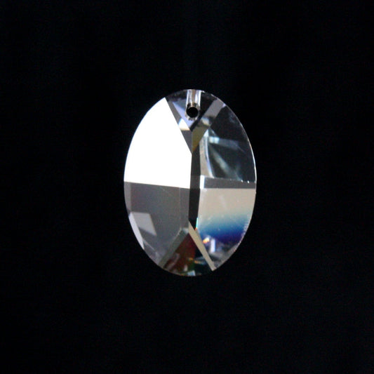 24mm 1-Hole Clear Oval Bead