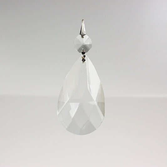 2-1/2" Crystal Cut Teardrop w/ Top Bead