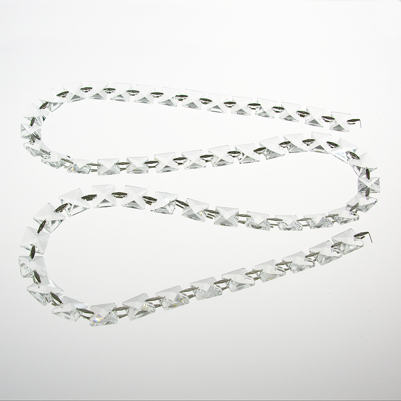 Clear 14mm Square Bead Chain<br>1 Meter