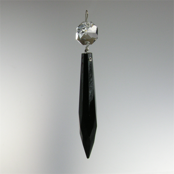 Czech 3" Colored U-Drop Prism w/ Clear Top Bead