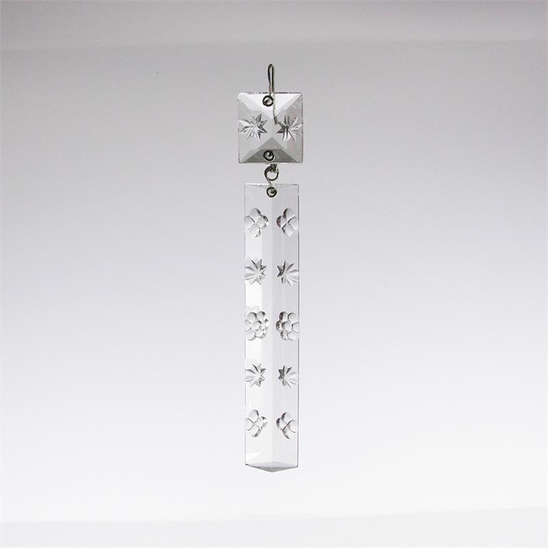Czech Crystal Star Etched Colonial w/ Matching Top Bead <br> (7 sizes)