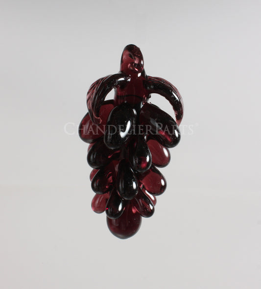 Hand Blown Crystal Grape Cluster w/ Leaves <br>(6 colors)