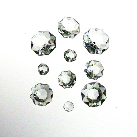 Clear 2-Hole Italian Octagon Bead