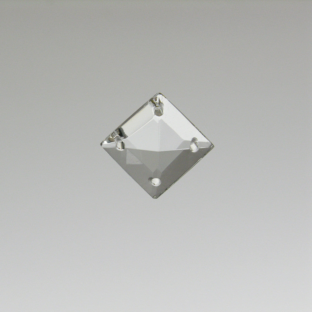 26mm Clear Half Cut 4-Hole Square (Blemished)