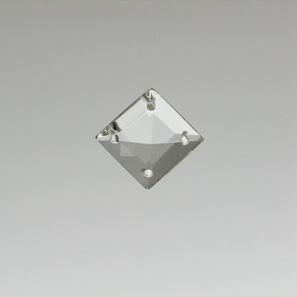 26mm Clear Half Cut 4-Hole Square (Blemished)