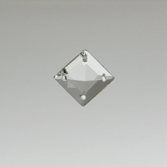 26mm Clear Half Cut 4-Hole Square (Blemished)