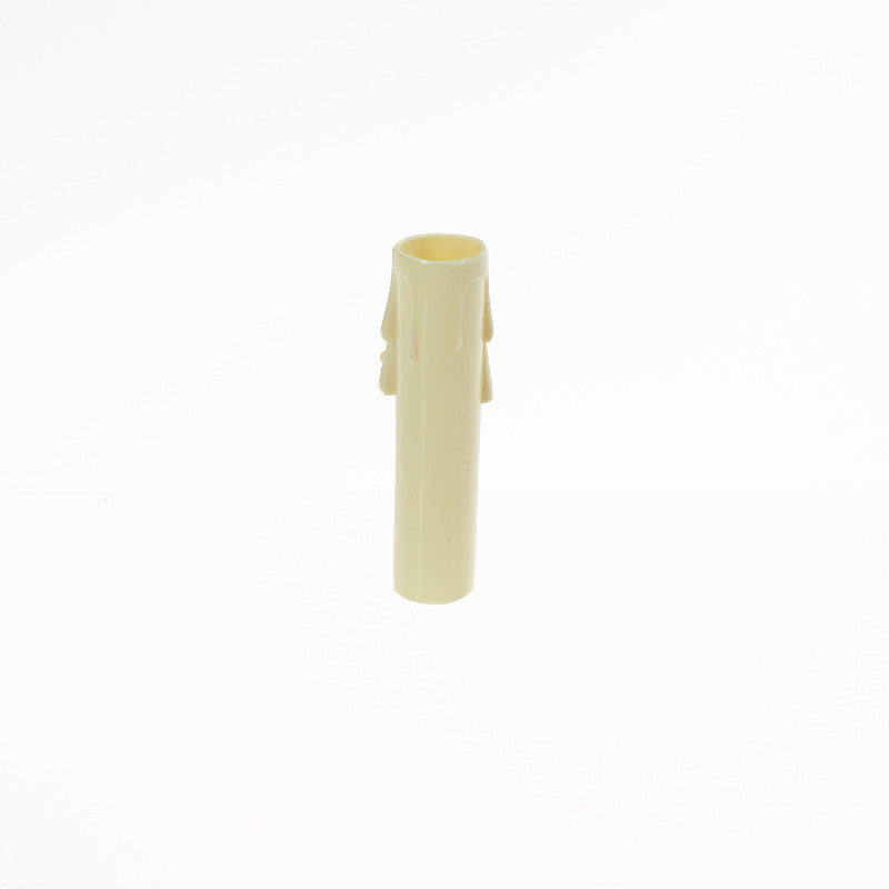Ivory Plastic Candle Cover w/ Ivory Drip, Candelabra Base