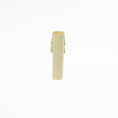 Ivory Plastic Candle Cover w/ Ivory Drip, Candelabra Base