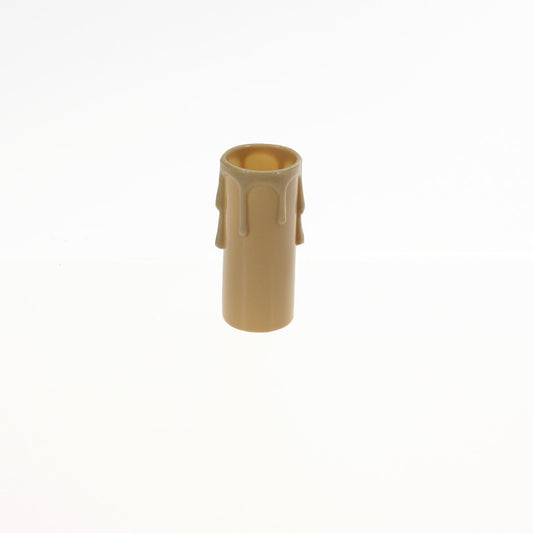 Antique Ivory Plastic Candle Cover w/ Drip, Medium Base