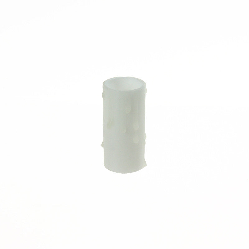 White Beeswax Candle Cover w/ Drip, Candelabra Base