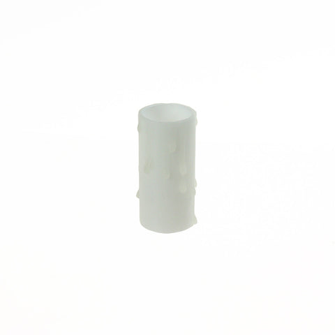 White Beeswax Candle Cover w/ Drip, Candelabra Base