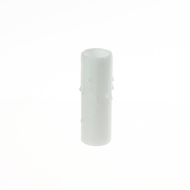 White Beeswax Candle Cover w/ Drip, Candelabra Base