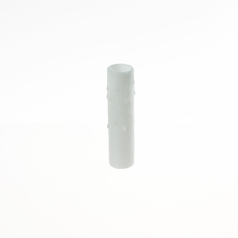 White Beeswax Candle Cover w/ Drip, Candelabra Base