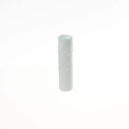 White Beeswax Candle Cover w/ Drip, Candelabra Base