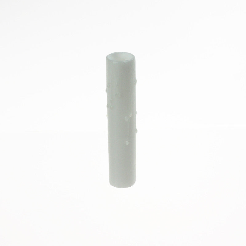 White Beeswax Candle Cover w/ Drip, Candelabra Base