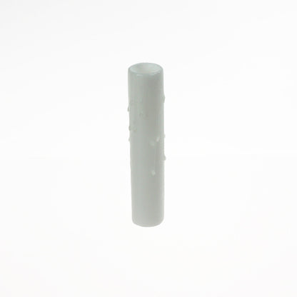 White Beeswax Candle Cover w/ Drip, Candelabra Base