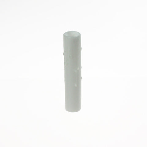 White Beeswax Candle Cover w/ Drip, Candelabra Base