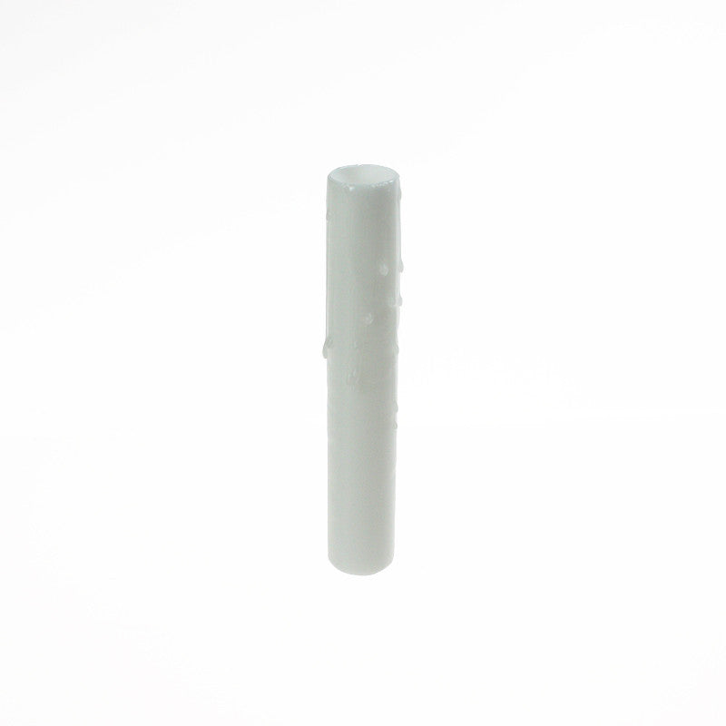 White Beeswax Candle Cover w/ Drip, Candelabra Base