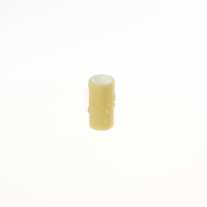 Bone Beeswax Candle Cover w/ Drip, Candelabra Base