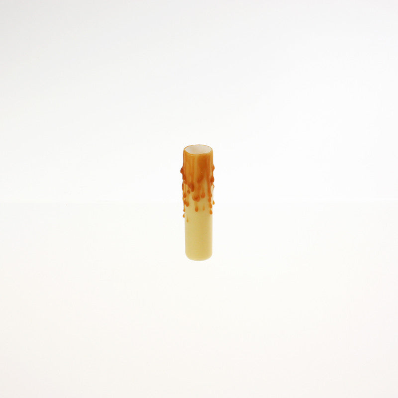 Palomino Beeswax Candle Cover w/ Drip, Candelabra Base