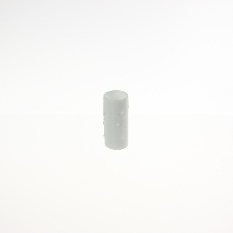 White Beeswax Candle Cover w/ Drip, Medium Base