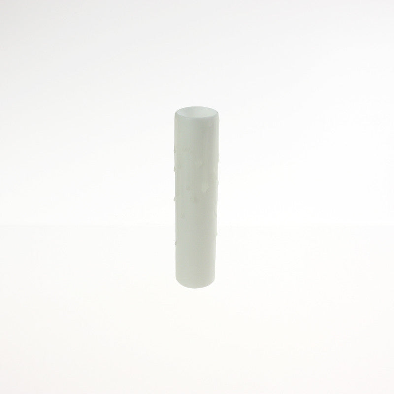 White Beeswax Candle Cover w/ Drip, Medium Base