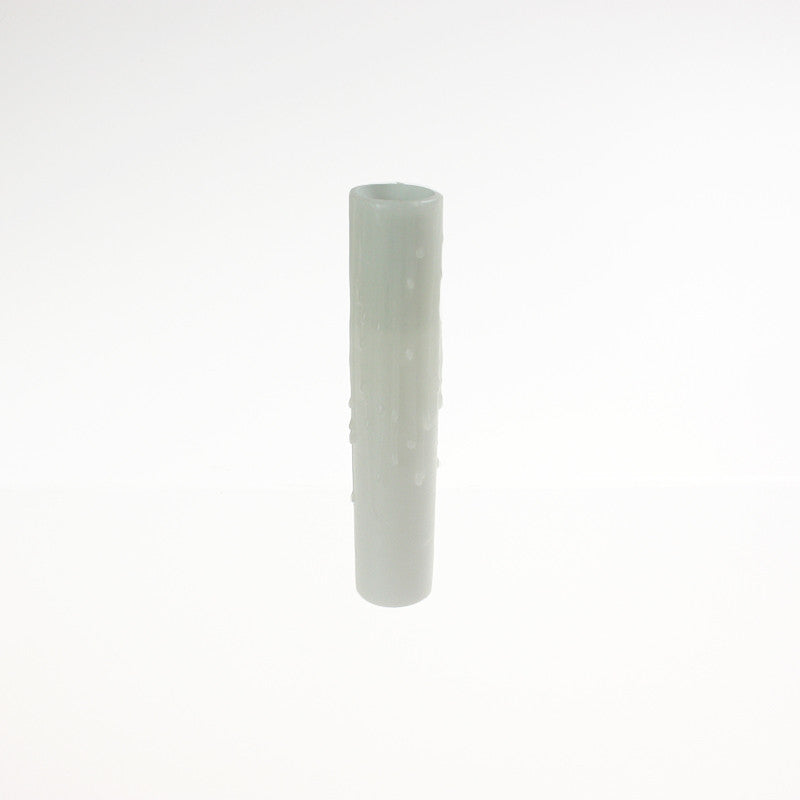 White Beeswax Candle Cover w/ Drip, Medium Base