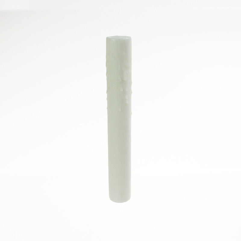 White Beeswax Candle Cover w/ Drip, Medium Base