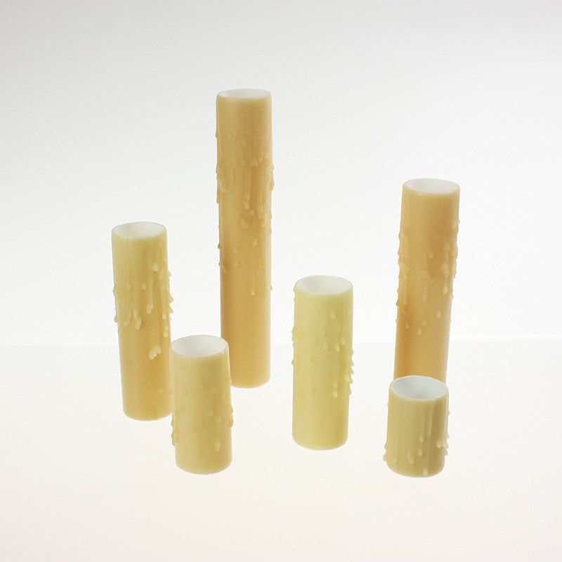 Bone Beeswax Candle Cover w/ Drip, Medium Base