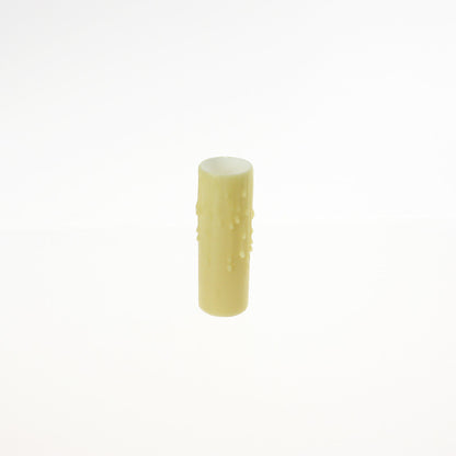 Bone Beeswax Candle Cover w/ Drip, Medium Base