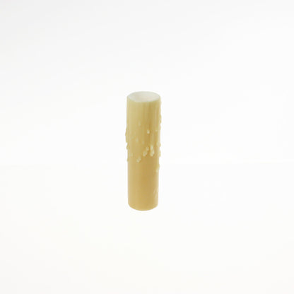 Bone Beeswax Candle Cover w/ Drip, Medium Base