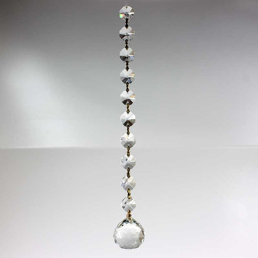 Faceted Crystal Ball w/ Leaded Top Beads <br> (2 lengths)