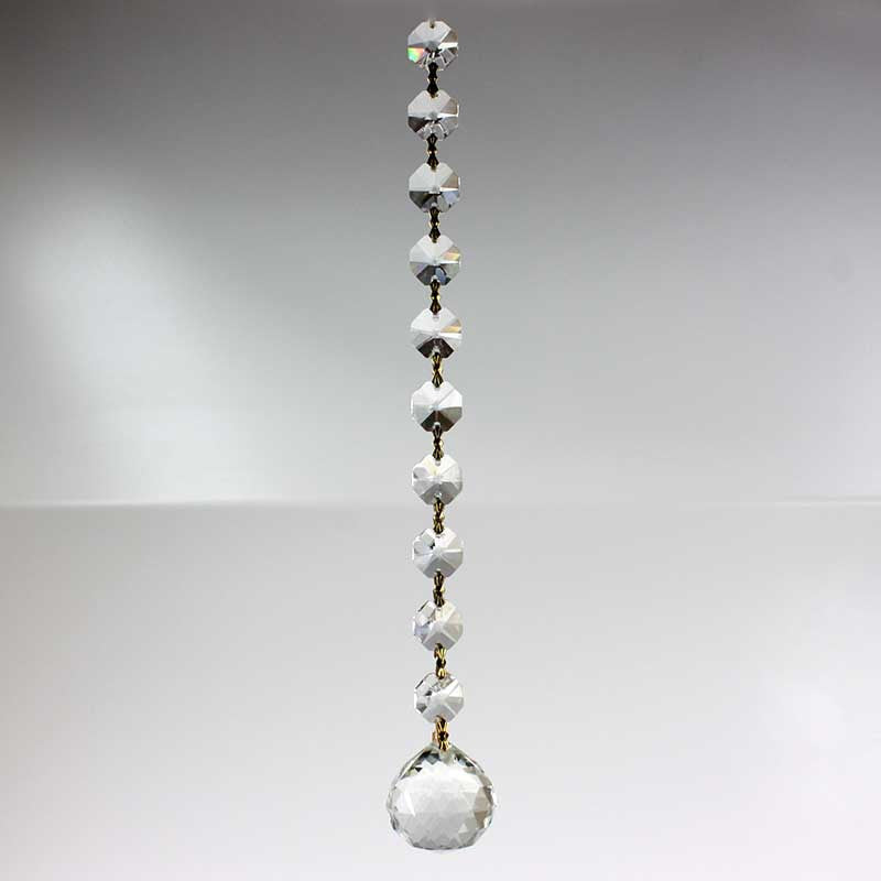 Faceted Crystal Ball w/ Leaded Top Beads <br> (2 lengths)