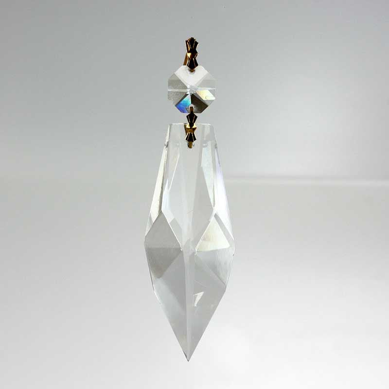 2-3/4" Pointed Cut Prism w/ Top Bead