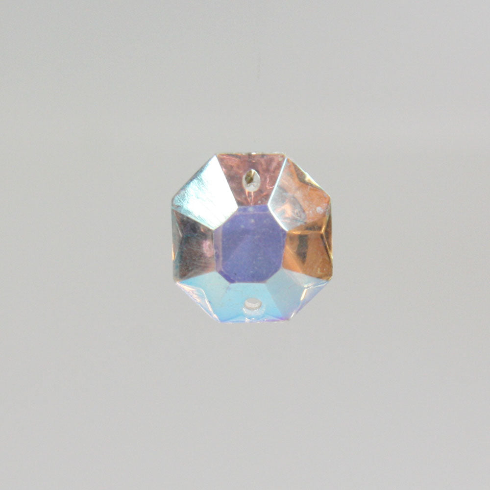 Aurora Borealis 2 Hole Octagon Bead