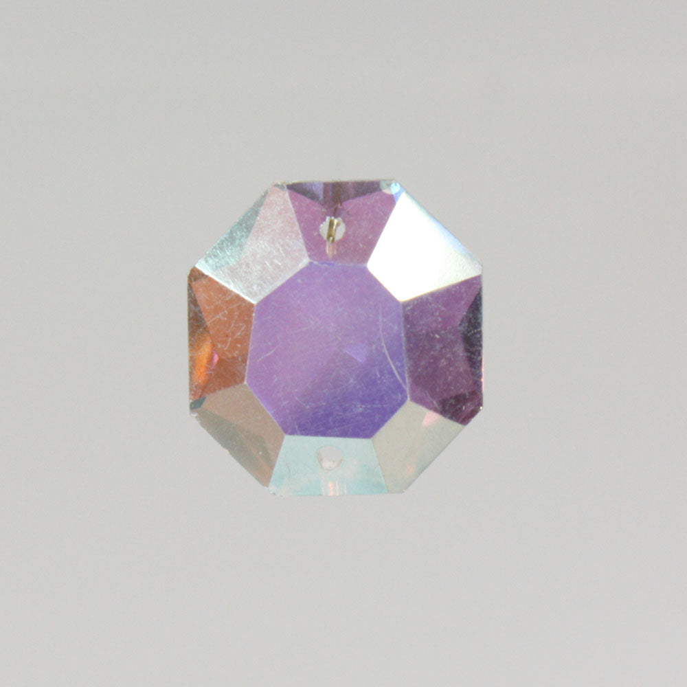 Aurora Borealis 2 Hole Octagon Bead