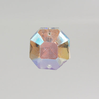 Aurora Borealis 2 Hole Octagon Bead