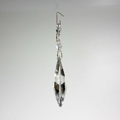 72mm Crystal Leaded Teardrop w/ 2 Top Beads